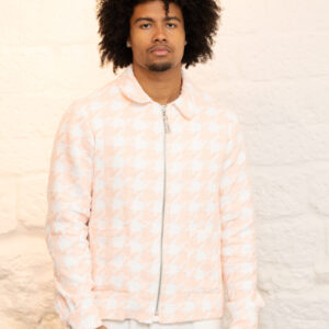 Veste robe pied de coq avec fermeture éclaire