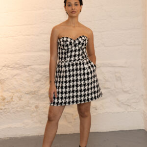 Robe bustier courte pied de coq