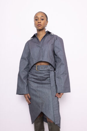 Veste jean manche évasée – Image 4