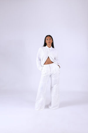 Pantalon patchwork dentelle