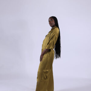 Combinaison verte satinée