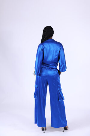 Combinaison bleu satinée – Image 2
