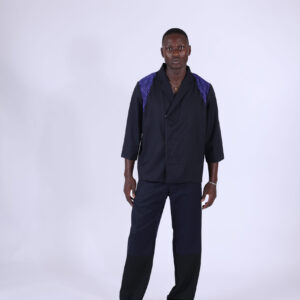 Veste bleu marine détaille dentelle