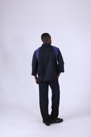 Veste bleu marine détaille dentelle – Image 2