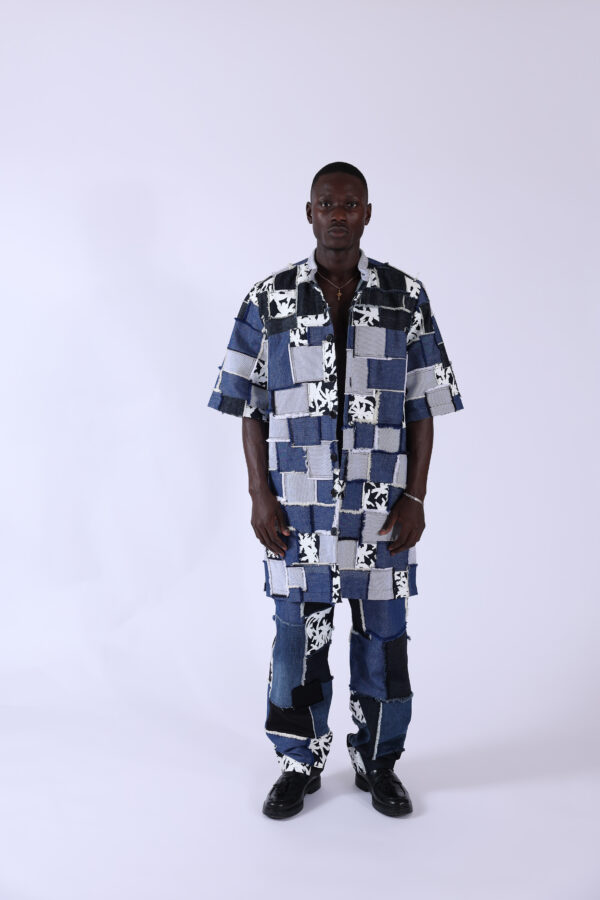 Veste longue patchwork