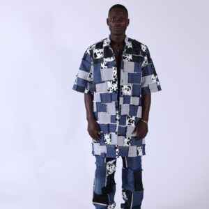 Veste longue patchwork