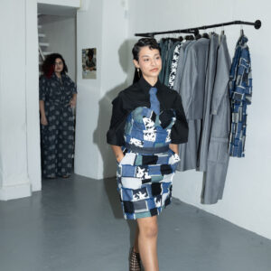 Robe courte bustier patchwork