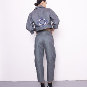 Veste en jean vu de dos