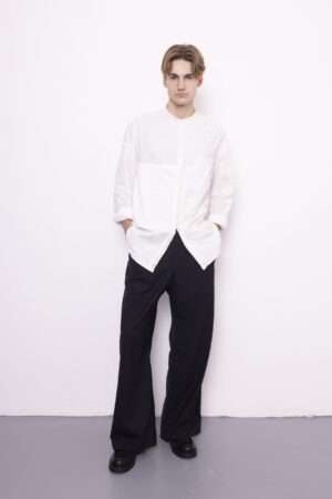 Chemise patchwork dentelle blanche