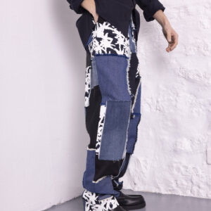 Détail du jean patchwork