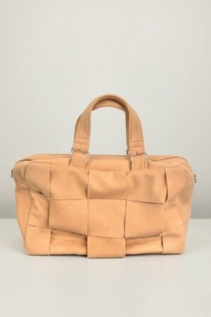 Grand Sac Cabas Tressé en Feutre Camel