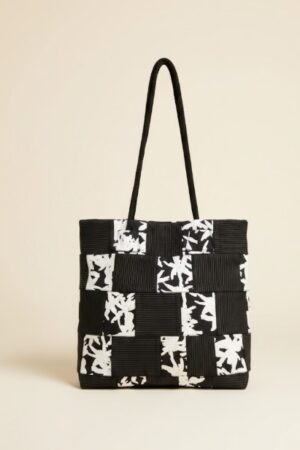 Tote Bag Noir & Motifs Palmiers