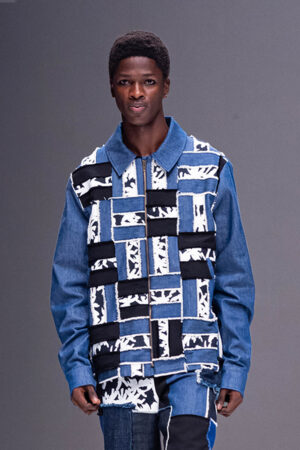 Veste patchwork en denim