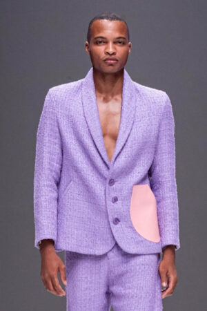 Veste en tweed violet