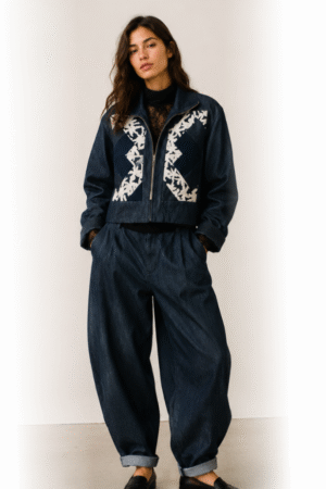 Veste avec incrustation patchwork