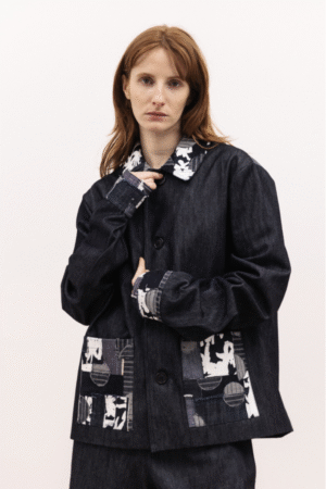 Veste denim patchwork